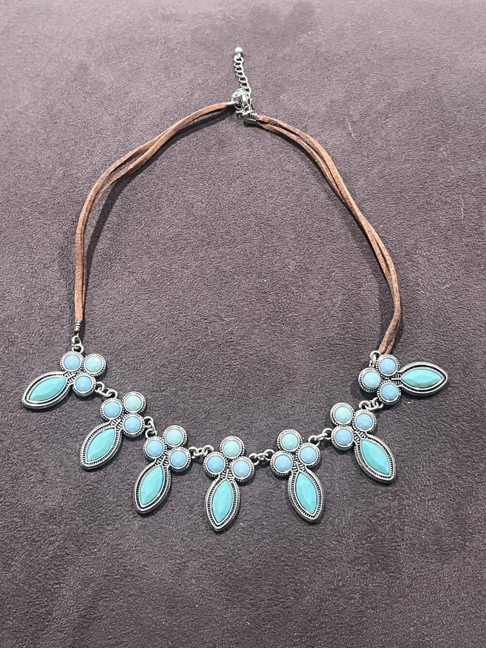 Lia Sophia Teal Beaded Statement Necklace